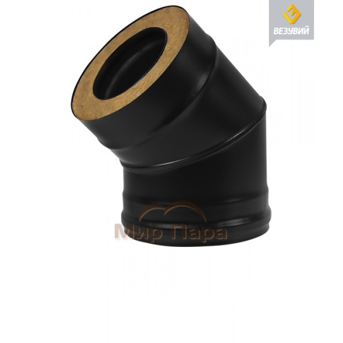 Сэндвич-колено BLACK (AISI 430 0,8мм/оц) 45° 2 секции д.115х200